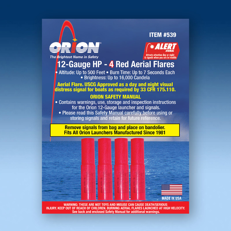  Orion 12 Gauge Red Aerial Signals 4-Pack